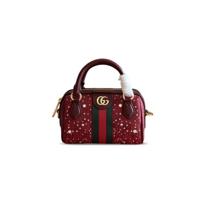 GUCCI OPHIDIA CRYSTALS MINI BOSTON BAG 781490 (16.5*10*9cm)
